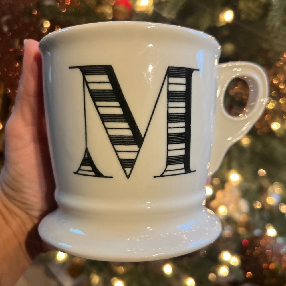Anthropologie M Monogram Ceramic Mug
